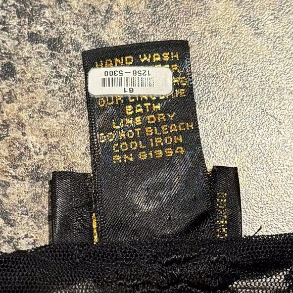 Cacique Top Sheer Whimsigoth Y2K Fairy Grunge Witchy Coquette Mesh Black Medium - Picture 3 of 5